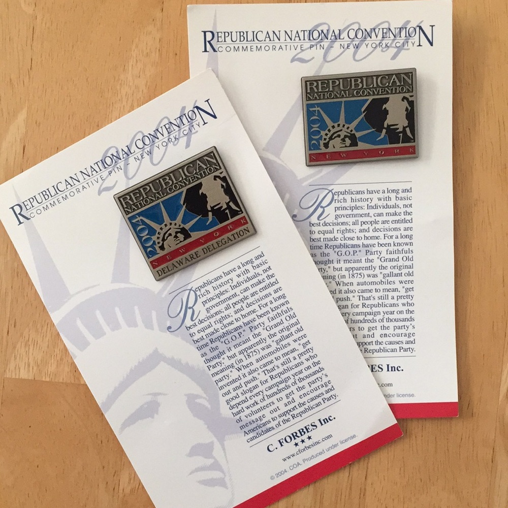 Set of 2 2004 Republican National Convention pins